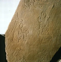 Slab Engraved with Human Figures, from Kaminaljuyu, Guatemala, Early Classic Period