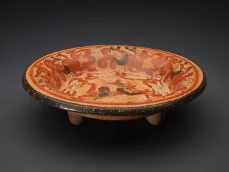 Tripod Plate with God N and Coatimundis, 600-900 AD