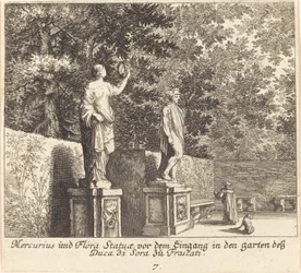 Statues of Mercury and Flora, Gardens of Duke di Sora, Frascati