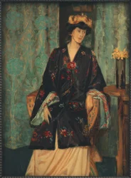 Portrait of Eleonore Reichl in Japanese Garment on Lechter
