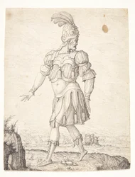 A Man in Roman Dress, Pointing at a Spring
