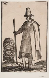 Greek Farmer Holding a Scythe in His Right Hand