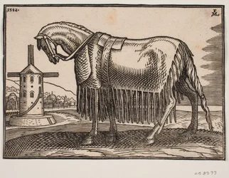 Horse Covered with Caparison, Profile to the Left