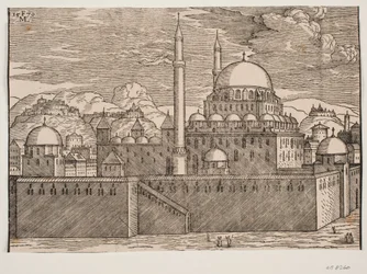 Idealized Image of the Bayazidiye Mosque, Seen from South East