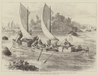 The Nile Expedition, the 1st Battalion South Staffordshire Regiment Pushing Forward at the Hannek Cataract