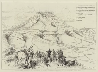 The Transvaal War, Sketch Plan of the Battle of Majuba Hill, as Viewed from the Hill above Mount Prospect Camp