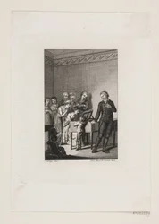 Illustration with Company around a Spinet