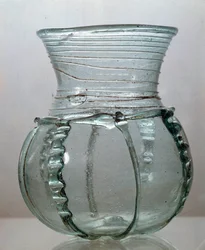 Merovingian art: charmoy glass. Gaul 6th century. National Museum of Archaeology of Saint Germain en Laye