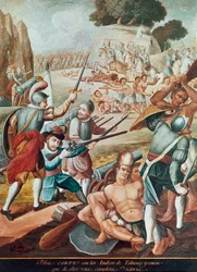 Conquest of Mexico: Battle Between Hernando Cortes and the Indians of Tabasco in 1519