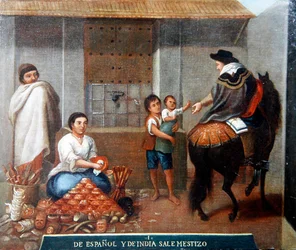 Figures by a Market Stall