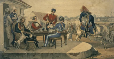 A Coffee Party at a Military Station in India, c.1850