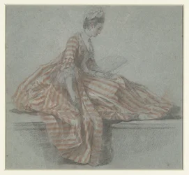 Seated Lady on a Balustrade