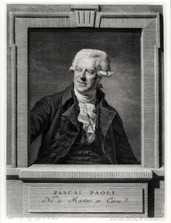 Portrait of Pascal Paoli, engraved by Benoit Louis Henriquez