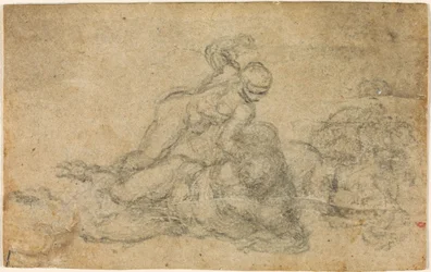 David and Goliath. Verso Ruled Architectural Studies, ca. 1550-1556, I, 32a