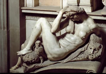 Allegory of the Night. Mausoleum of Giuliano de Medici. Marble Sculpture