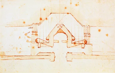 Drawing of Fortifications for Florence, design by Michelangelo Buonarroti, Italy