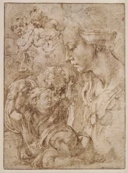 Studies for a Holy Family with John the Baptist as Child (detail)