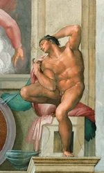 Ignudo Sistine Chapel ceiling in the Vatican