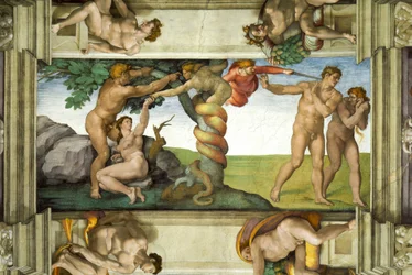 Sistine Chapel Ceiling: The Fall of Man and the Expulsion from the Garden of Eden, with four Ignudi