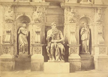 Tomb of Pope Julius II (1453-1513) detail of Moses flanked by Leah and Rachel