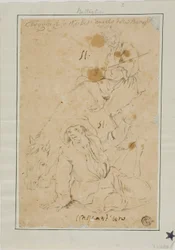 Two Peasants with Donkey