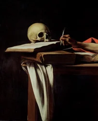 St. Jerome Writing, c.1604 (detail)