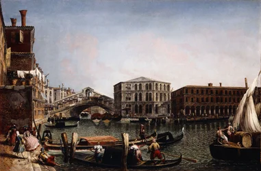The Rialto Bridge, Venice with the Fondaco dei Tedeschi in the Foreground