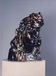 Girls head with a garland