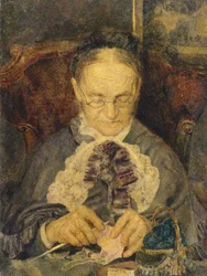 Grandma Knorre knitting