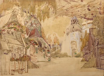 Stage design for the opera The Tsar