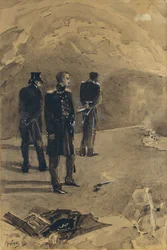 The Duel of Pechorin and Grushnitsky (Illustration to the novel A Hero of Our Time by Mikhail Lermontov)