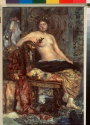 A Model in a Renaissance Furnishing