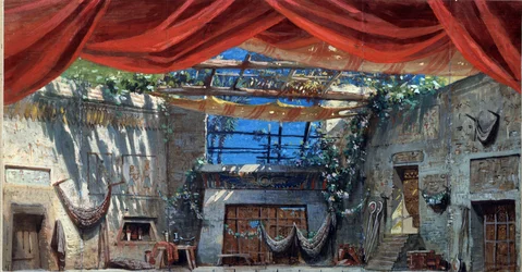 Stage Design for the ballet Ondine or the Naiad by Jules Perrot