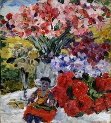 Flowers and a doll