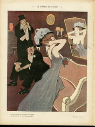 Illustration by Miklos Vadasz in Le Rire, 07/03/08 - The Contract of Hire - Prostitution, Internal Architecture