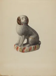 Pa. German Dog Figurine, c. 1937