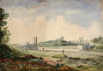 Suspension Bridge over the Arno, Near the Cascine, Florence, 19th Century