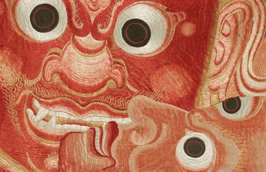 Detail of Imperial Embroidered Silk Thangka