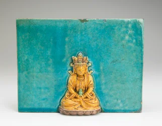 Tile with figure of the Buddha Amitabha