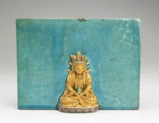 Tile with figure of the Buddha Amitabha
