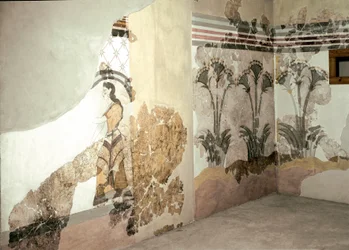 Minoan Art: The Woman with Lys Fresco from Akrotiri in Santorini