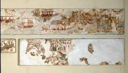Minoan Art: naval expedition Fresco from Akrotiri to Santorini