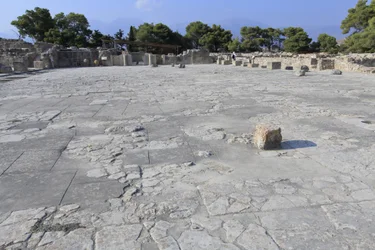 Minoan archeological site of Phaistos. The central court