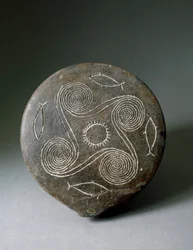 Circular disc of Naxos in terracotta