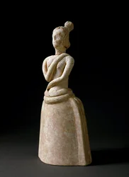 Terracotta figurine of woman in an attitude of worship