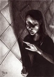 Woman In Glowing Shadow