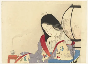 Woman by a Lamp in Interior