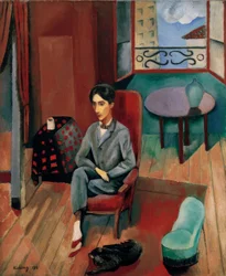 Jean Cocteau Sitting in His Studio