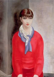 Kiki de Montparnasse in a Red Jumper and a Blue Scarf