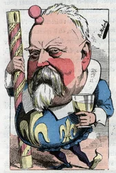 Cartoon by Viscount de Lorgeril (Hippolyte Louis), French Politician